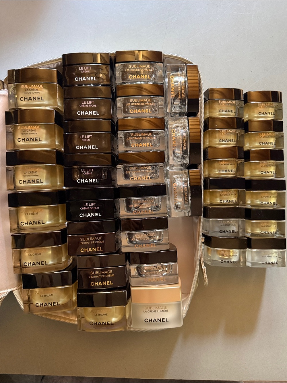 CHANEL Sublimage & le lift EMPTY Jars - Gold and Black